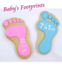 Personalized Baby Footprint Cookies