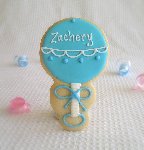 Personalized Baby Rattle Cookies